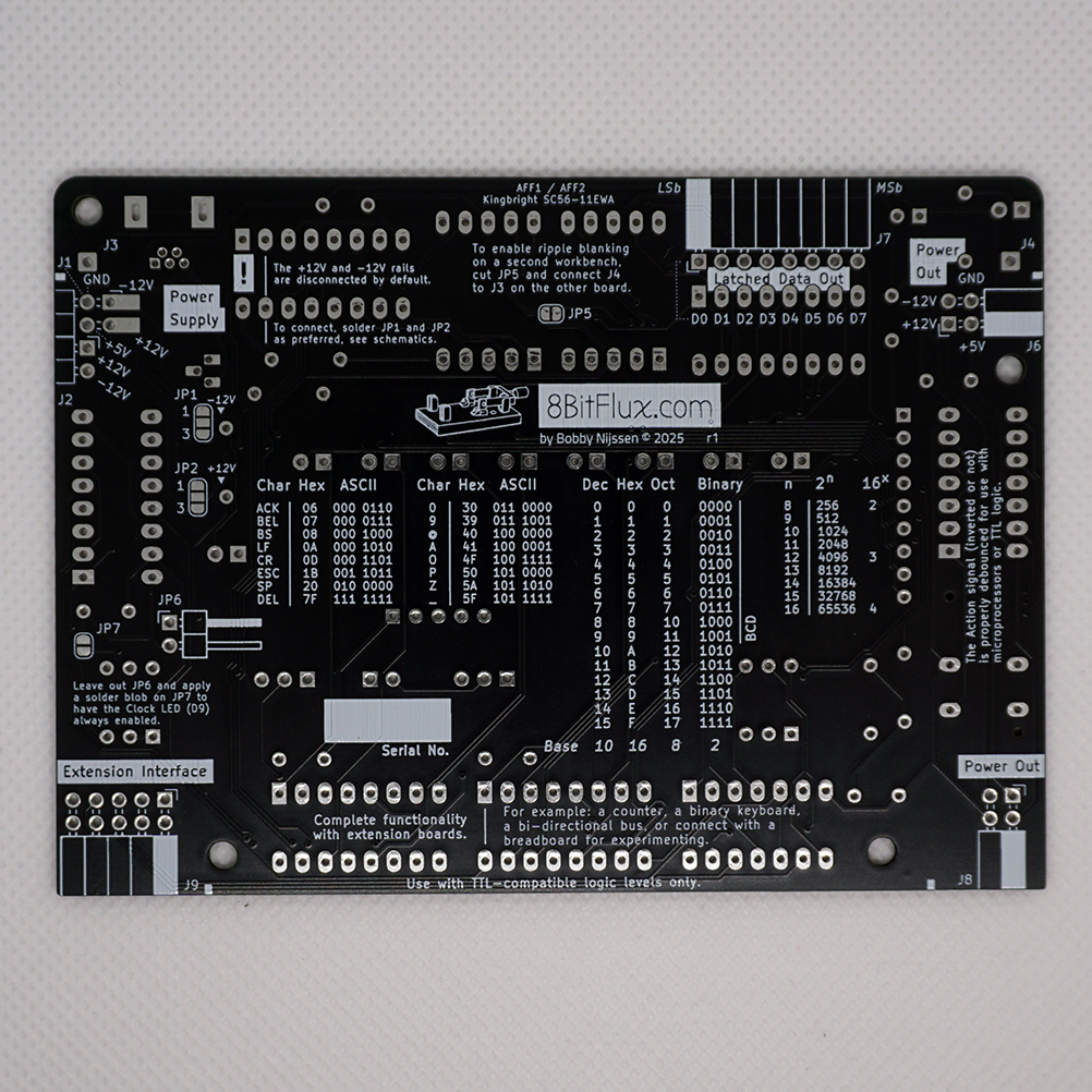 Back PCB side of the 8-bit Workbench