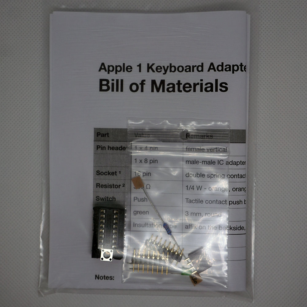 The Apple-1 Keyboard Adapter Kit package