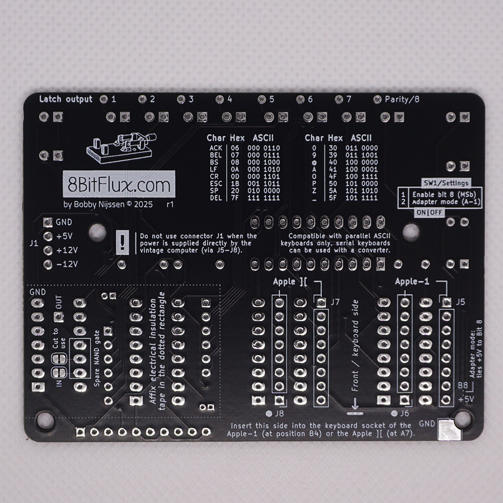 Back side of The ASCII Keyboard Tester Tiny