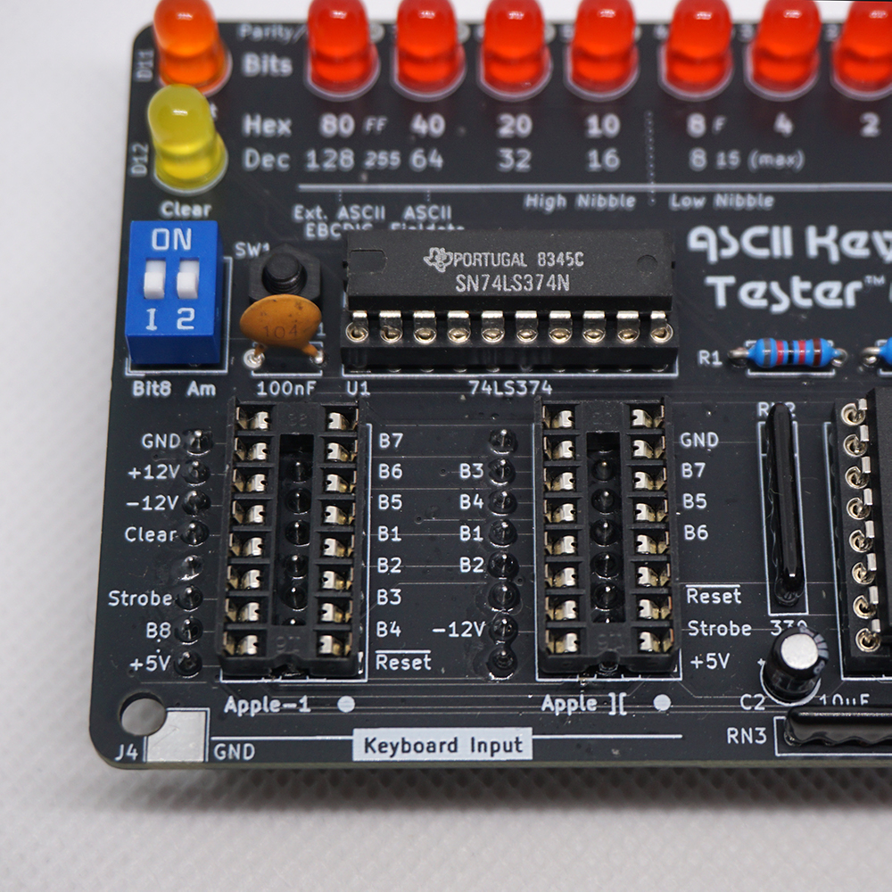Keyboard connectors, with pin labels
