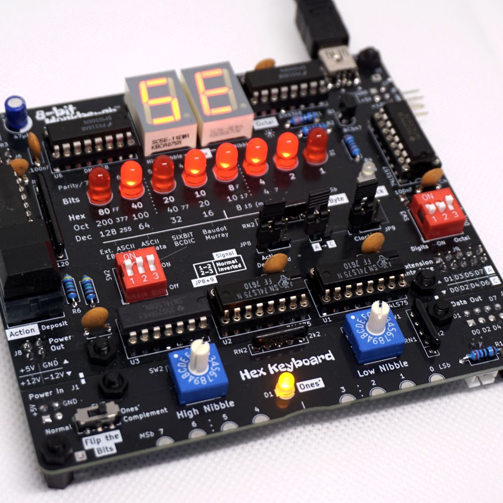 Hex Keyboard attached to the 8-bit Workbench