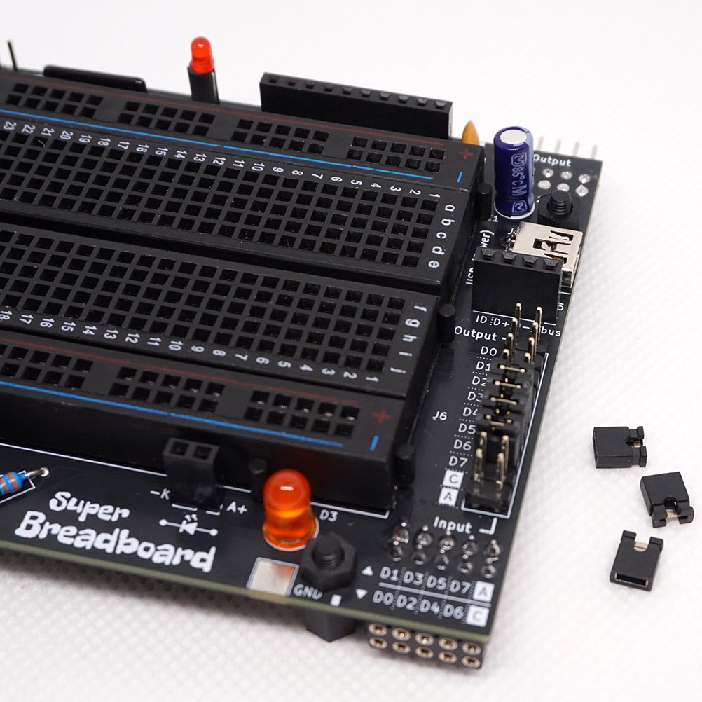Input can be wired to output using bridge-jumpers