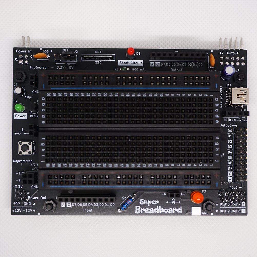 The front of the Super Breadboard