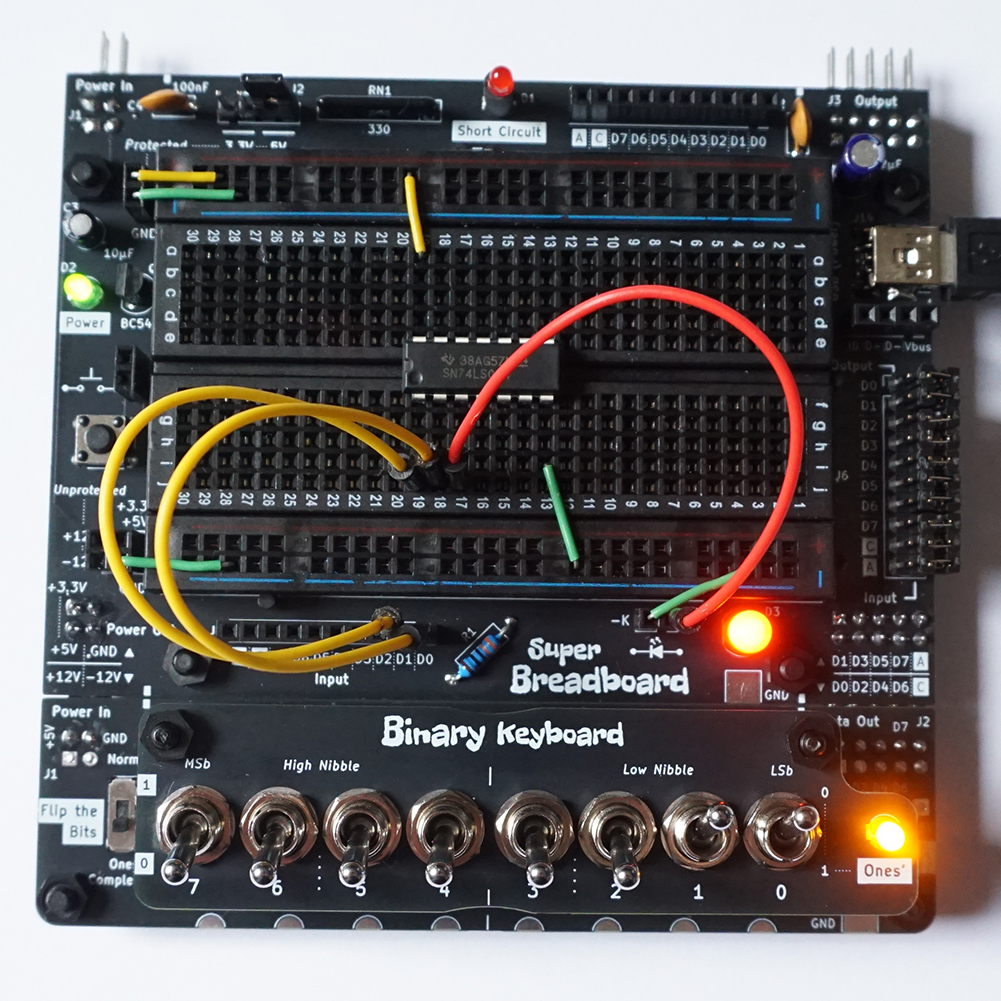 Super Breadboard with a Binary Keyboard attached