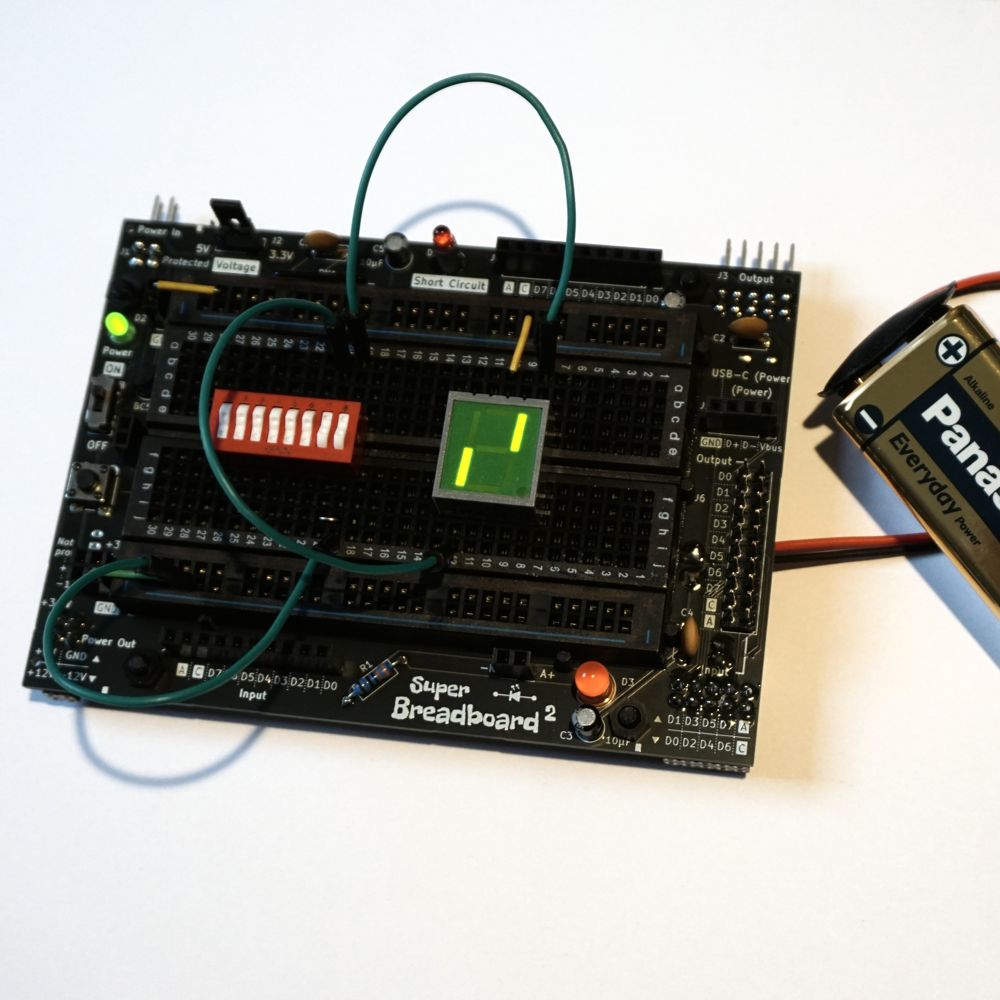 Power the Super Breadboard 2 with a 9-volt battery