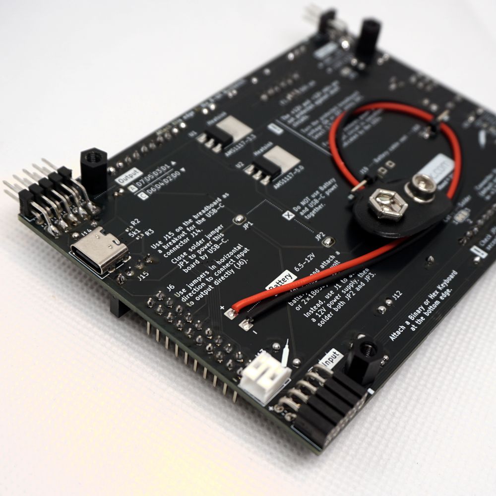 Power can be supplied using a USB-C port (use as breakout as well) or a battery (6.5 - 12V)